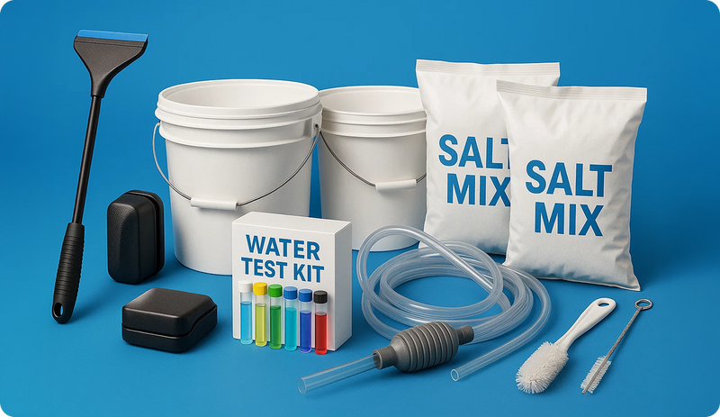 Maintain marine aquariums