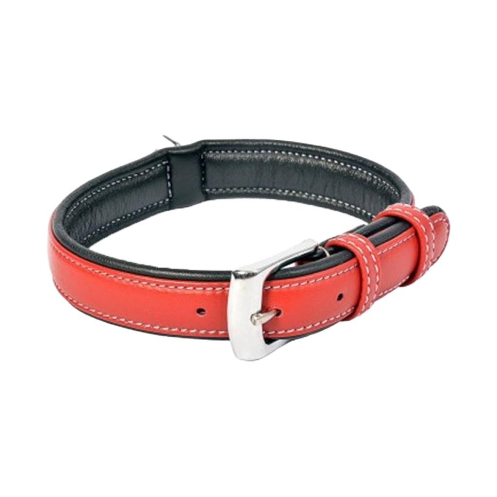 Comfy Leather Collar (Red)