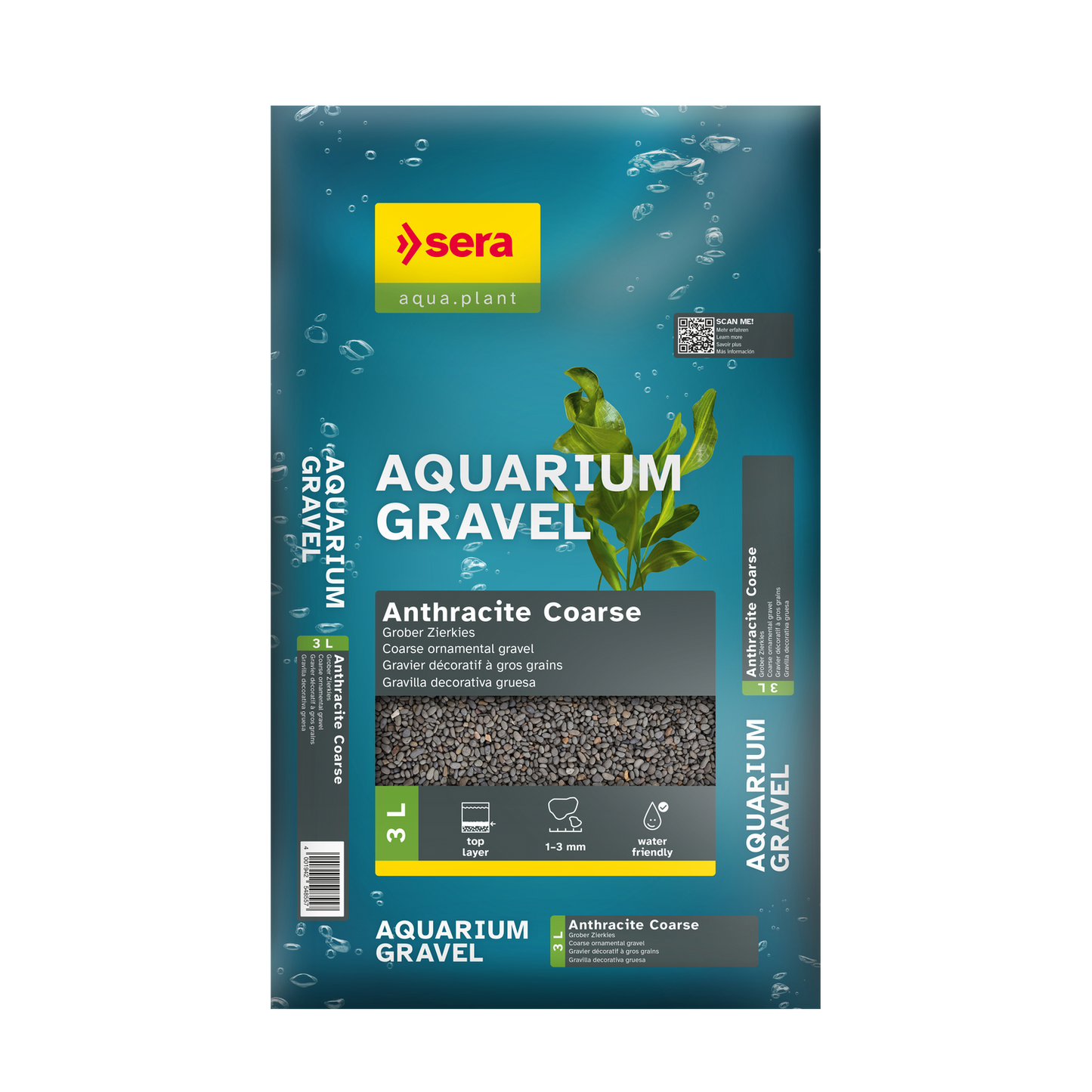 sera Aquarium Gravel Anthracite Coarse
