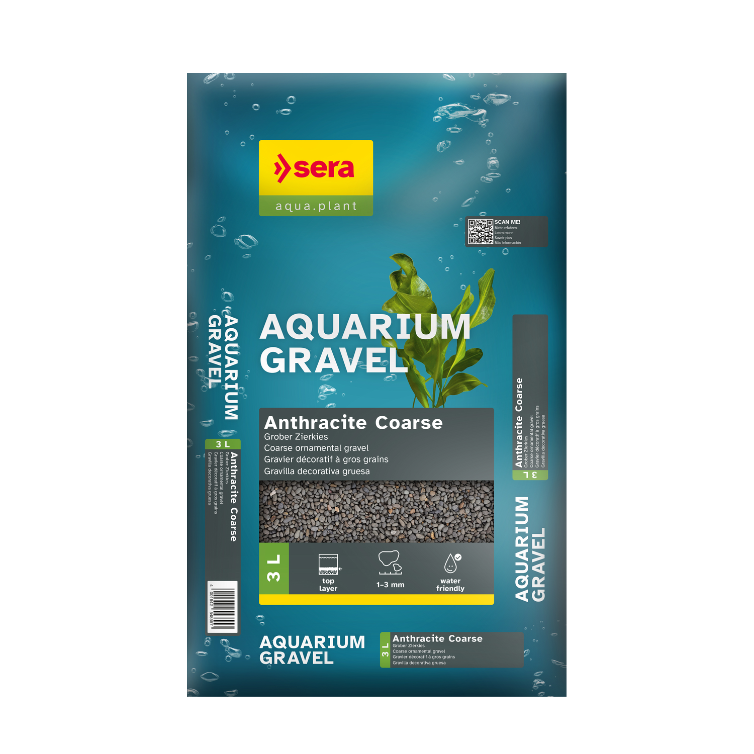sera Aquarium Gravel Anthracite Coarse